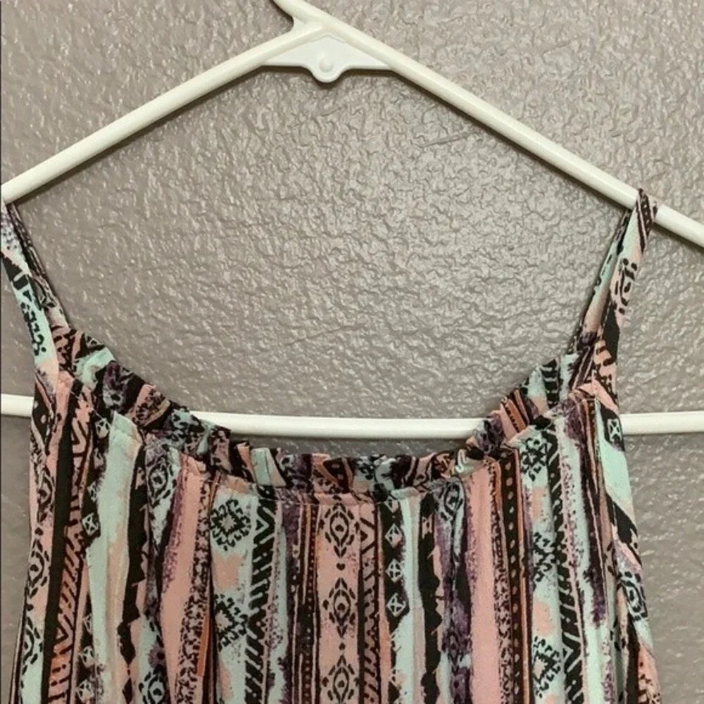 Art Class Girls Long dress Large Mint/Rose Pink   Multicolored Teared Spaghetti